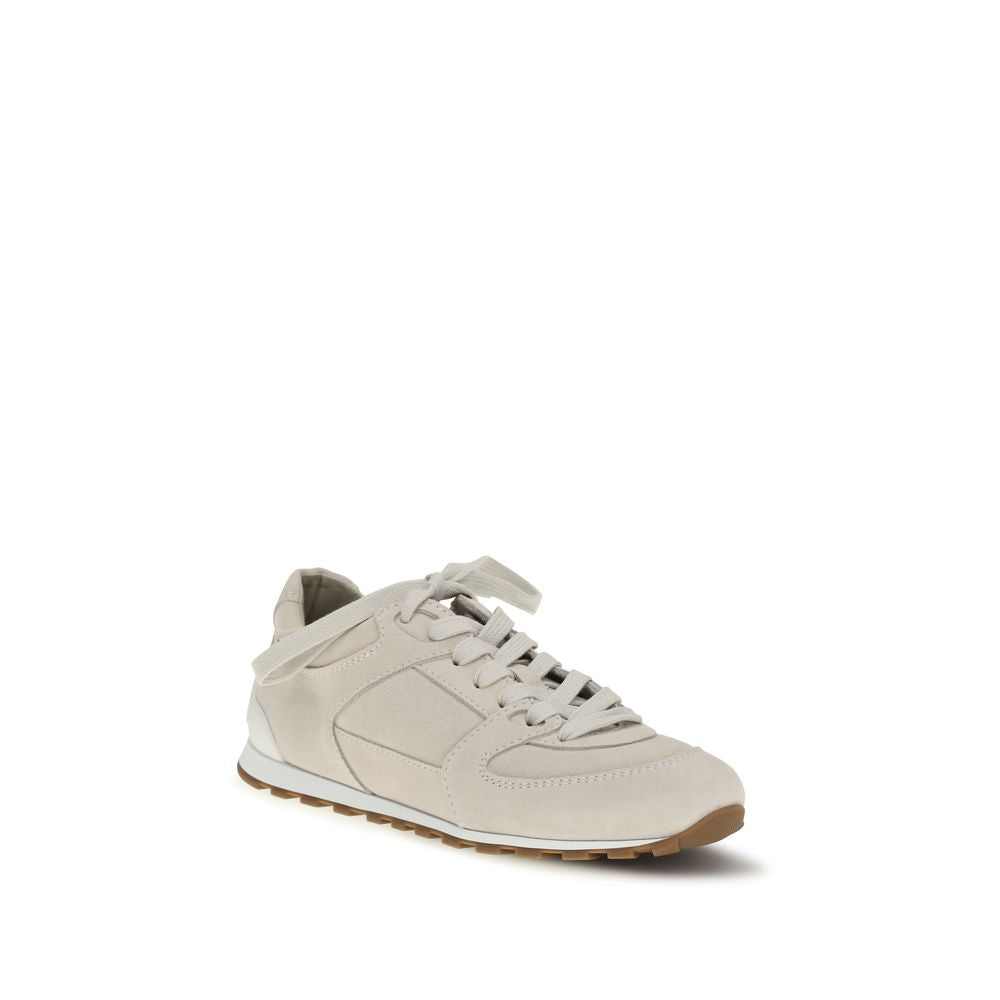 2026 New Arrival Brunello Cucinelli Beige Calf Leather Bos Taurus Low Top Sneakers