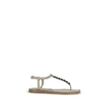 2026 New Arrival Brunello Cucinelli Blue Calf Leather Bos Taurus Strap-On Sandals