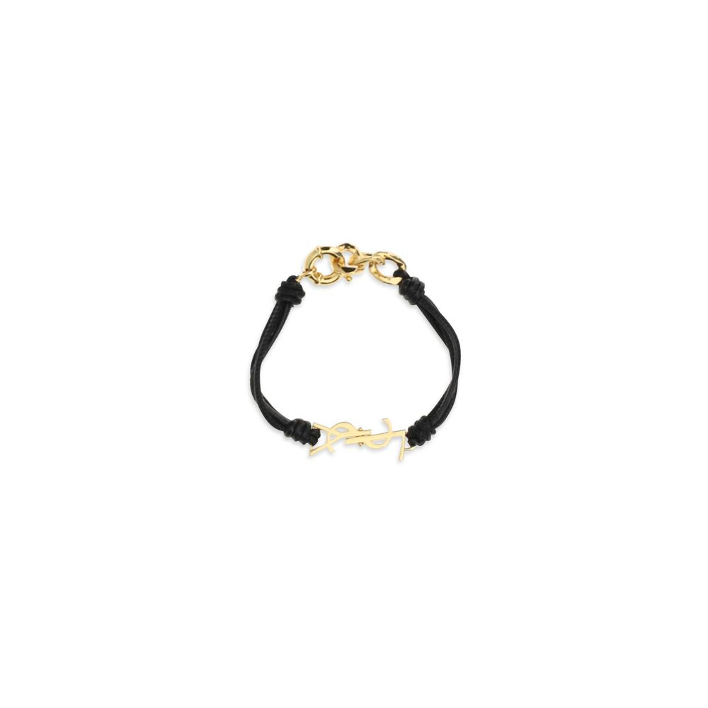 2026 New Arrival Saint Laurent Black Calf Leather Bos Taurus Bracelet