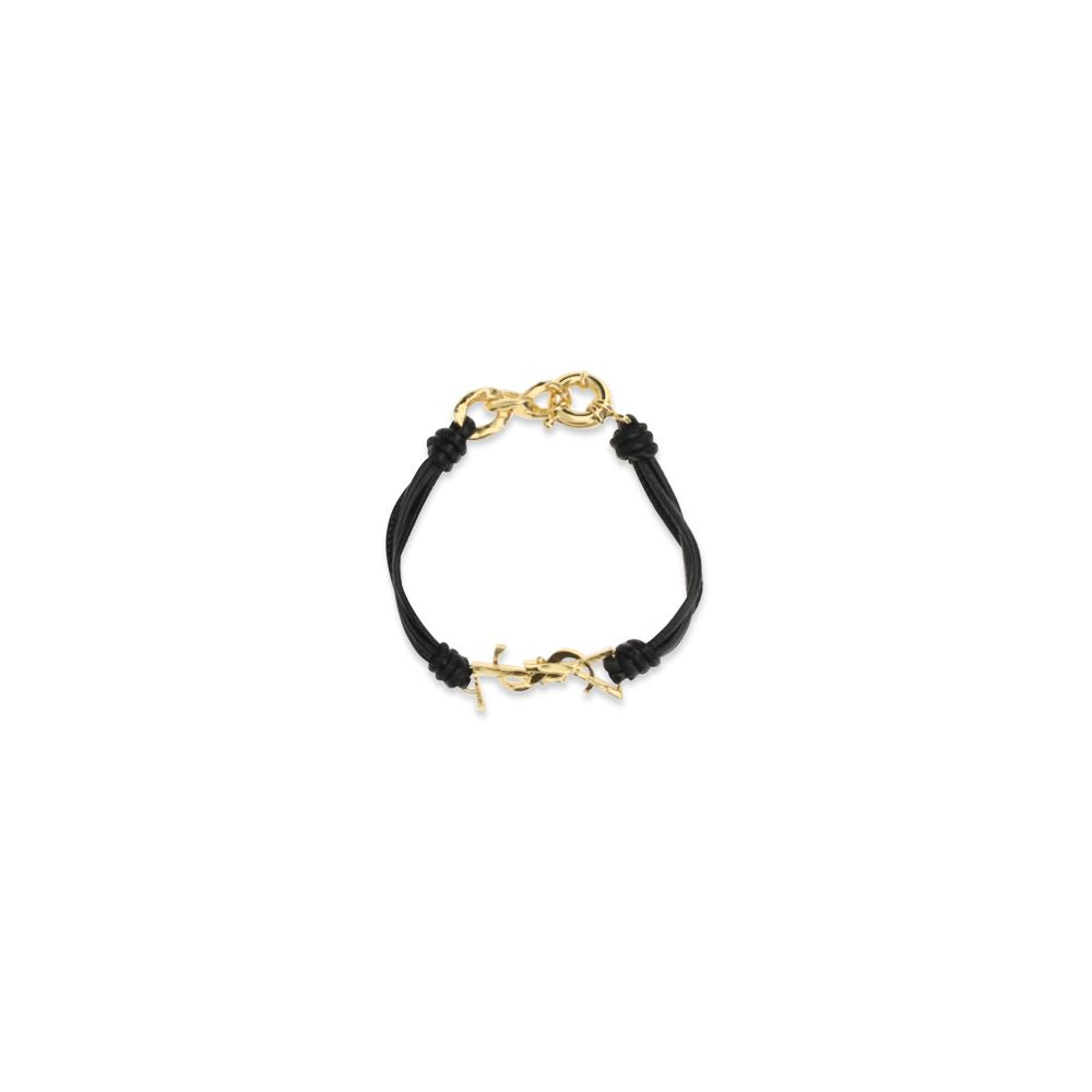 2026 New Arrival Saint Laurent Black Calf Leather Bos Taurus Bracelet