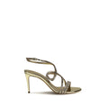 2026 New Arrival Casadei Gold Calf Leather Bos Taurus Stiletto Heel Sandals