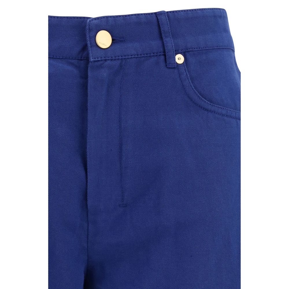 2026 New Arrival 'S Max Mara Blue Cotton Casual Pants