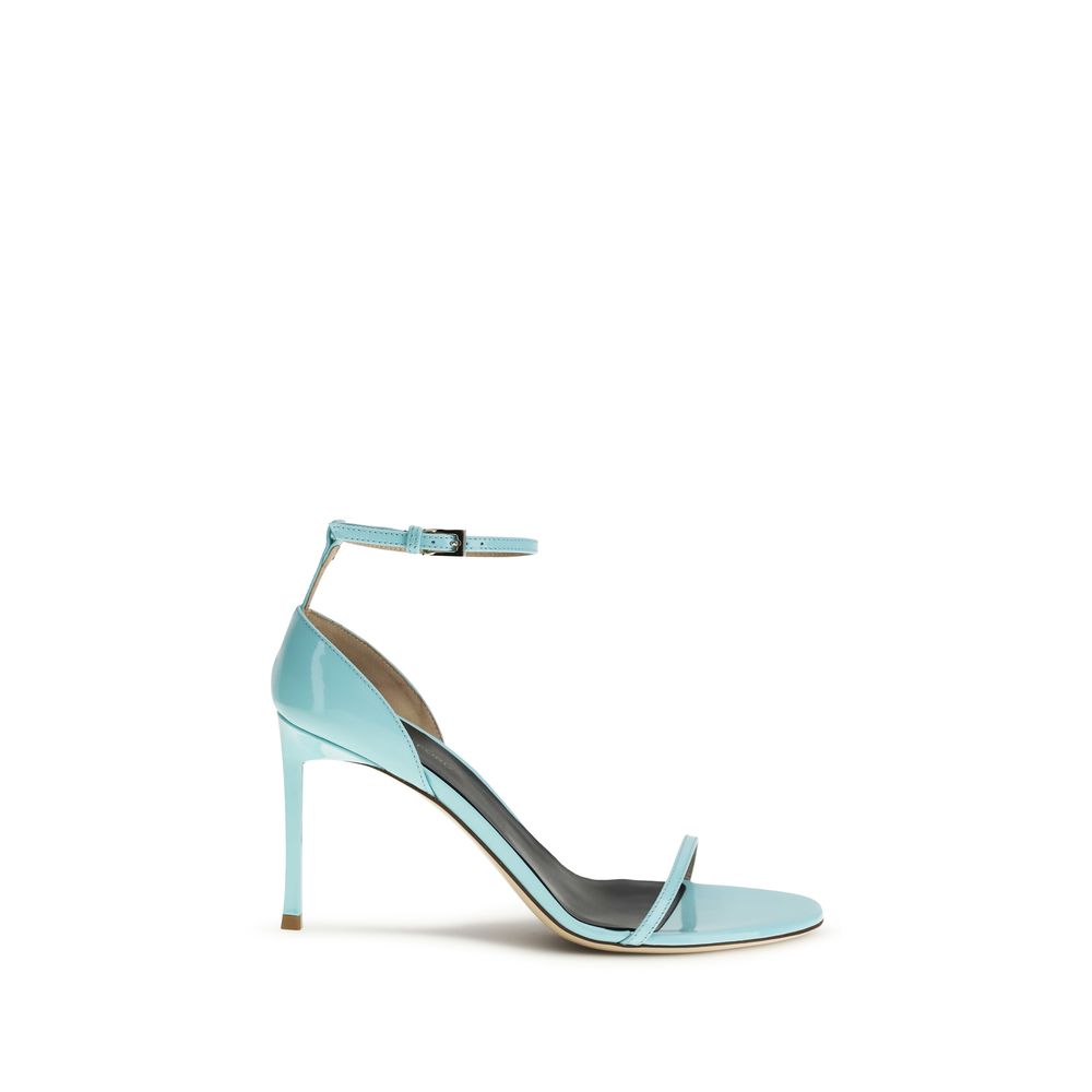 2026 New Arrival Tom Ford Blue Calf Leather Bos Taurus Stiletto Heel Sandals