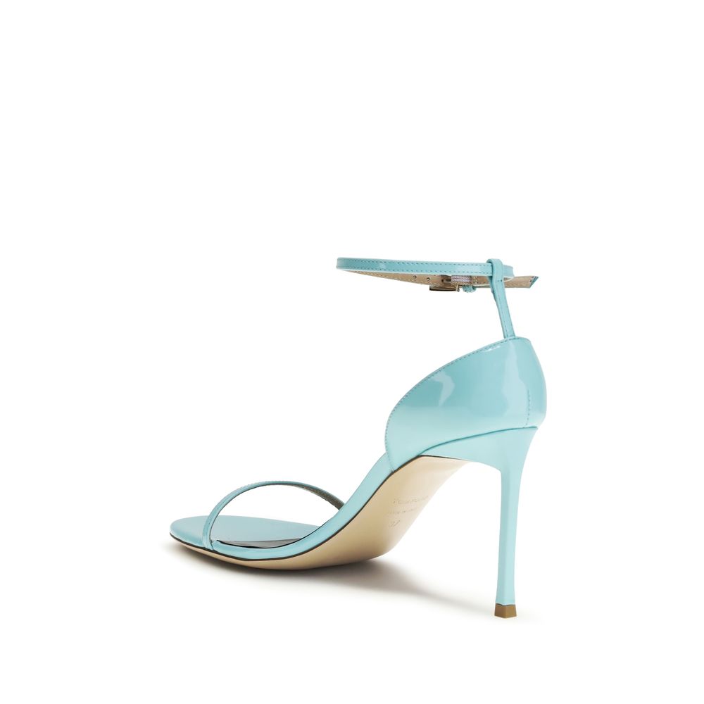 2026 New Arrival Tom Ford Blue Calf Leather Bos Taurus Stiletto Heel Sandals