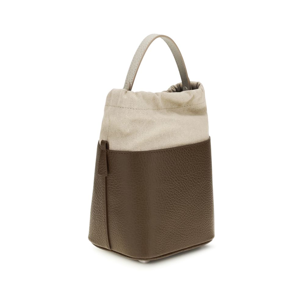 2026 New Arrival Maison Margiela Brown Calf Leather Bos Taurus Backet Bag
