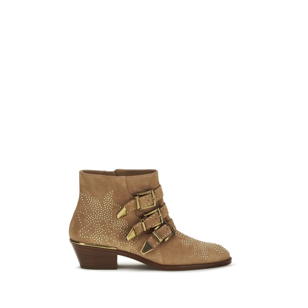2026 New Arrival Chloé Beige Calf Leather Bos Taurus Ankle Boots