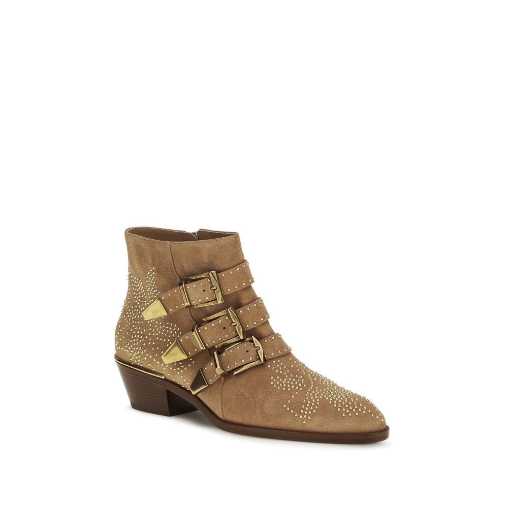 2026 New Arrival Chloé Beige Calf Leather Bos Taurus Ankle Boots