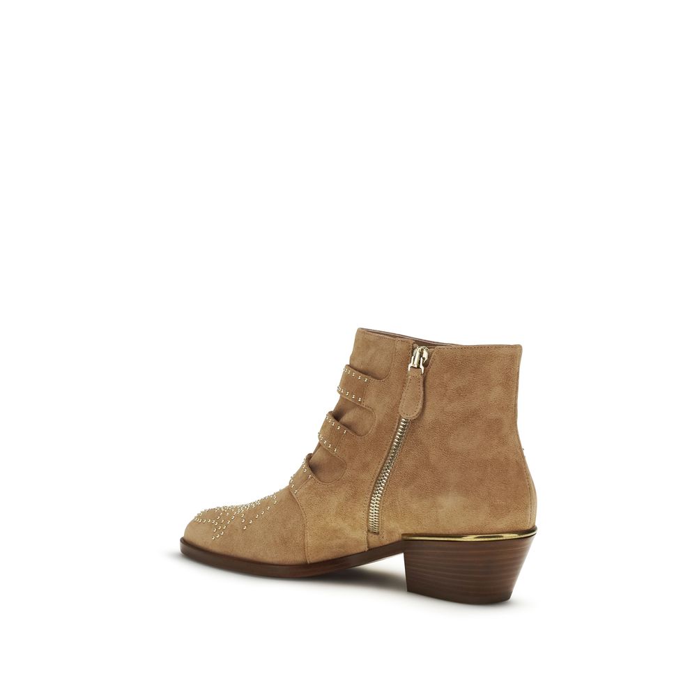 2026 New Arrival Chloé Beige Calf Leather Bos Taurus Ankle Boots