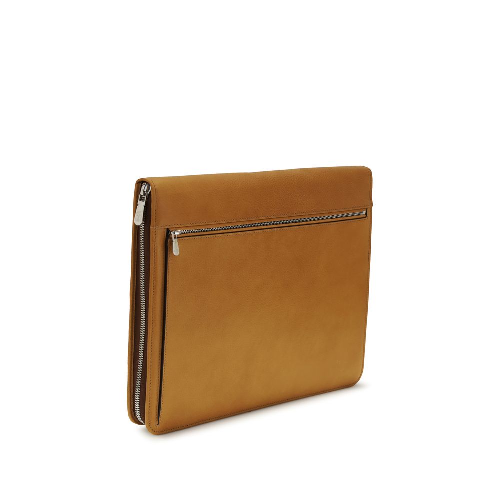 2026 New Arrival Brunello Cucinelli Brown Calf Leather Bos Taurus Wallet