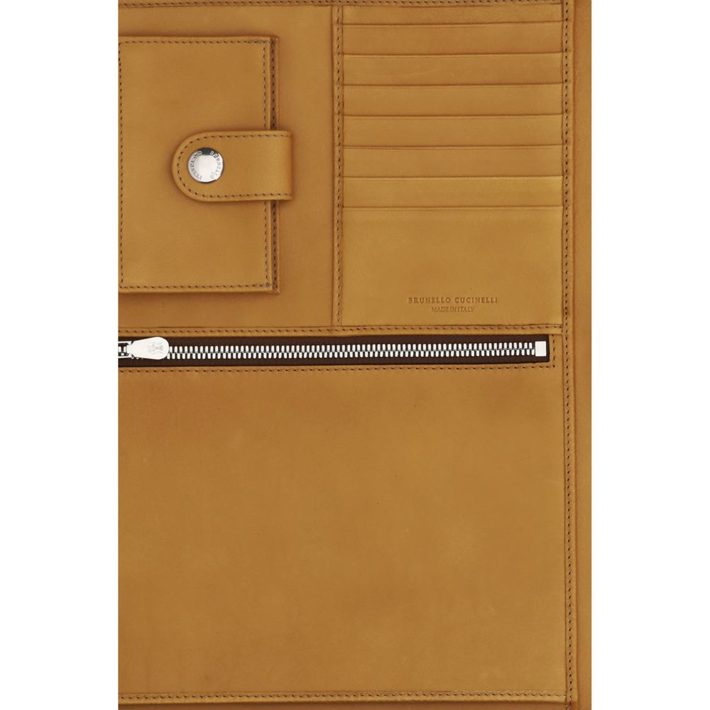 2026 New Arrival Brunello Cucinelli Brown Calf Leather Bos Taurus Wallet