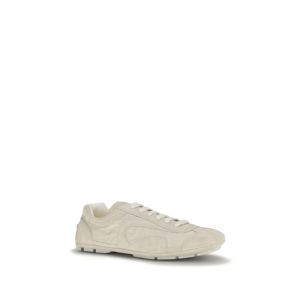 2026 New Arrival Prada Beige Calf Leather Bos Taurus Sneakers