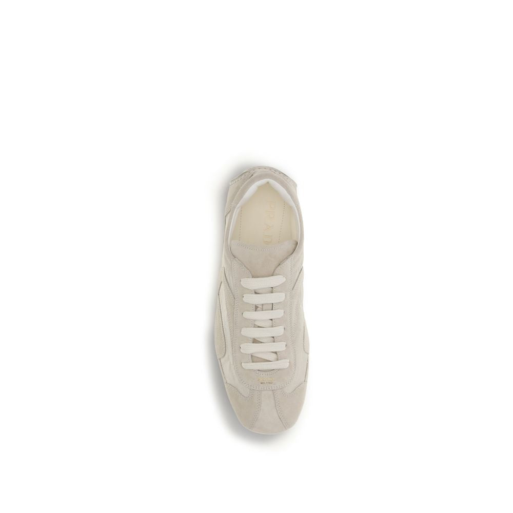 2026 New Arrival Prada Beige Calf Leather Bos Taurus Sneakers