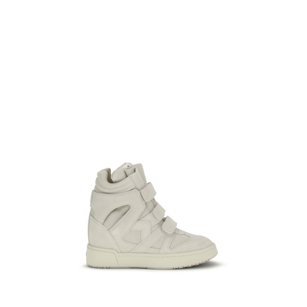 2026 New Arrival Isabel Marant Beige Calf Leather Bos Taurus Platform Sneakers