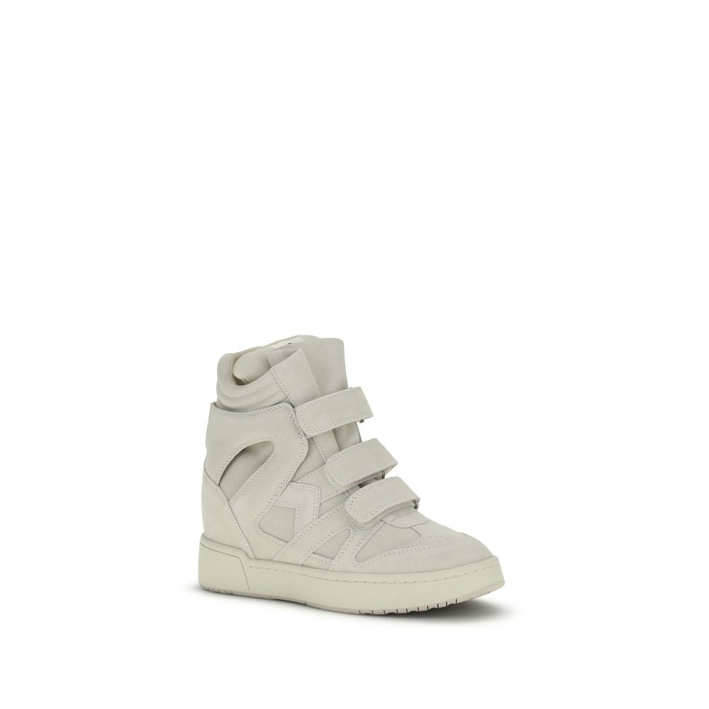 2026 New Arrival Isabel Marant Beige Calf Leather Bos Taurus Platform Sneakers