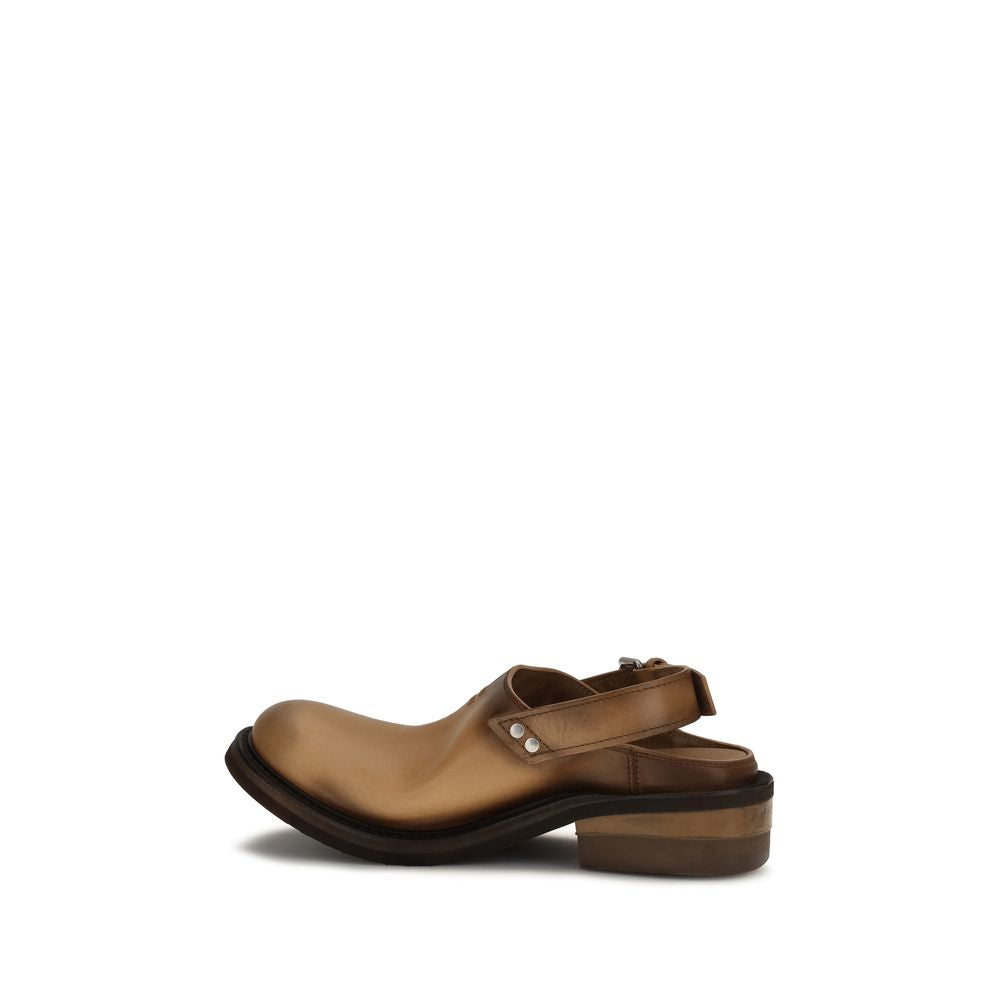 2026 New Arrival Miu Miu Brown Calf Leather Bos Taurus Mules