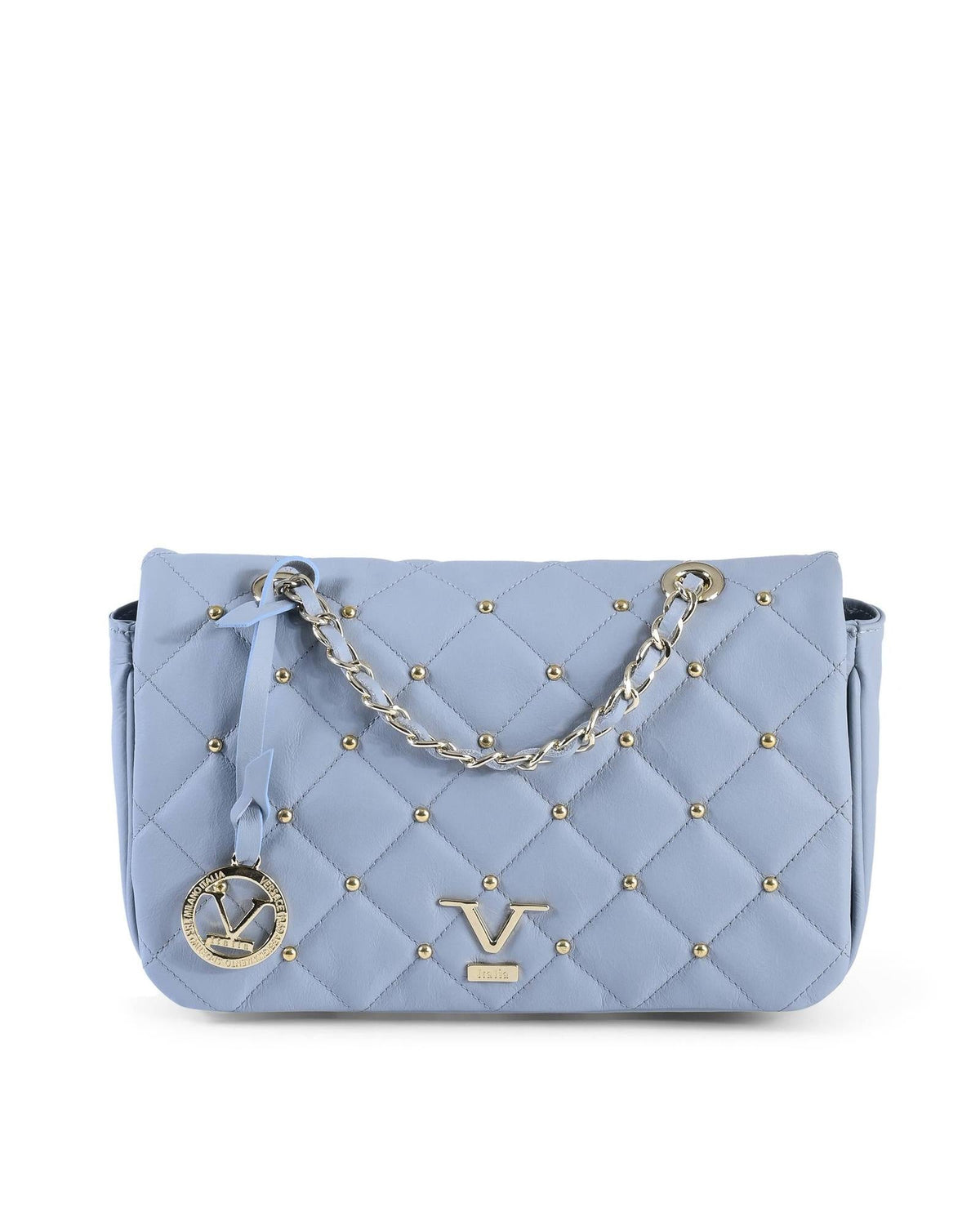 2026 New Arrival 19V69 Italia Blue Leather Shoulder Bag