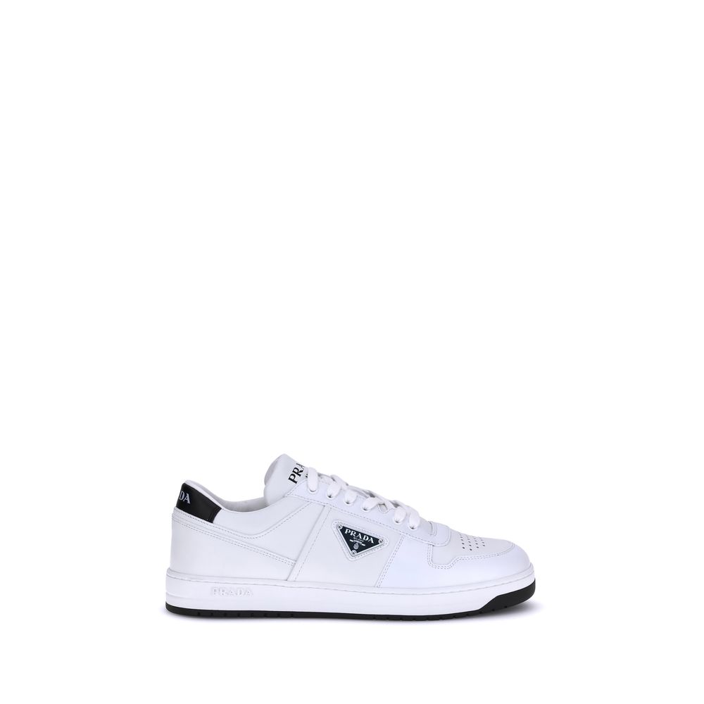 2026 New Arrival Prada White Calf Leather Bos Taurus Low Top Sneakers