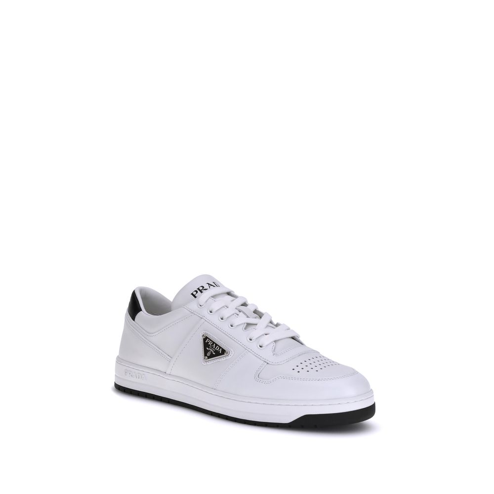 2026 New Arrival Prada White Calf Leather Bos Taurus Low Top Sneakers