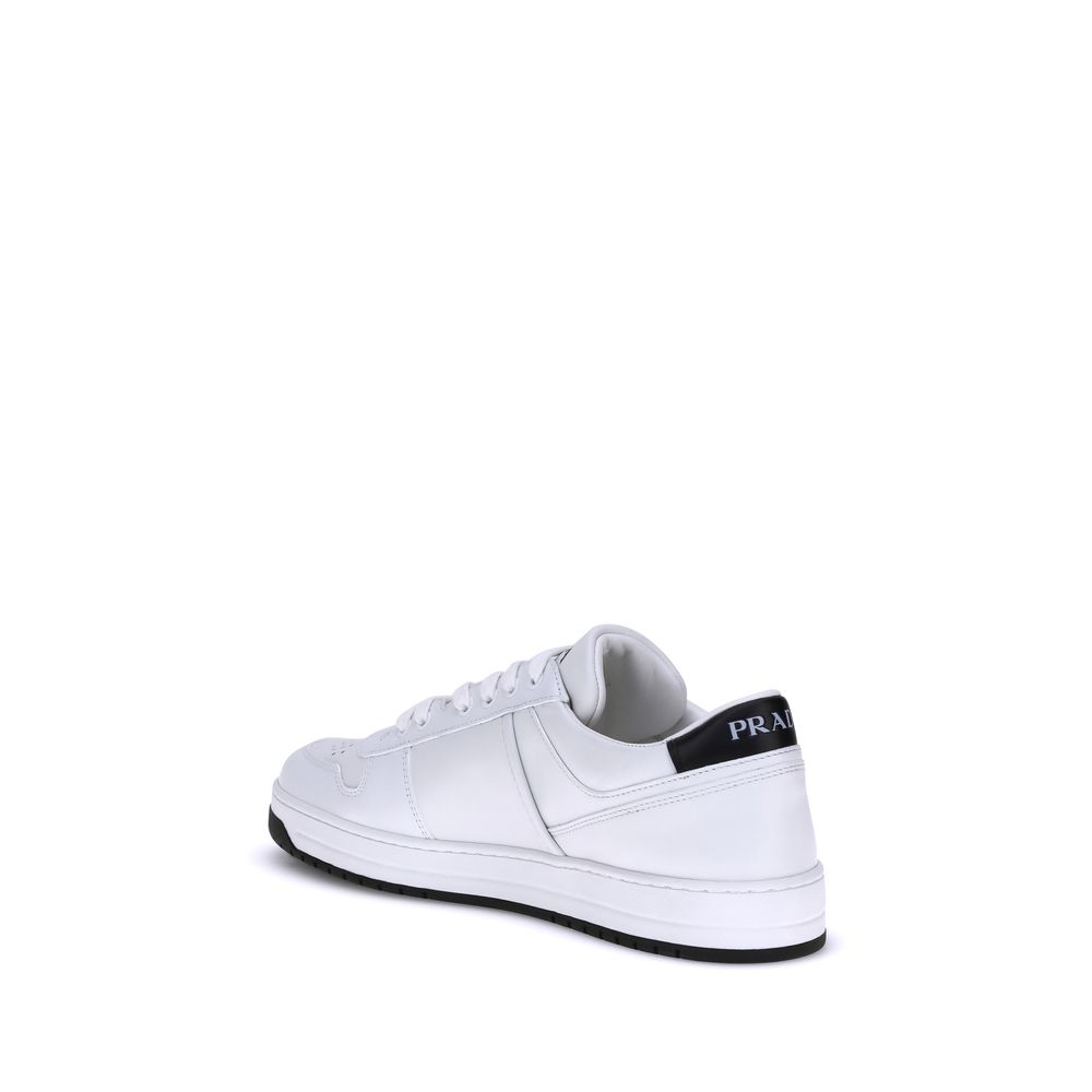 2026 New Arrival Prada White Calf Leather Bos Taurus Low Top Sneakers