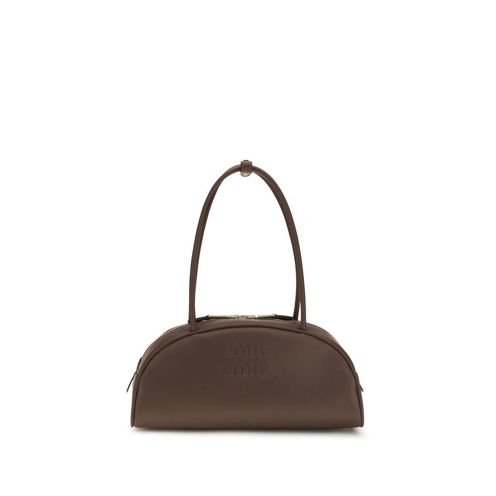 2026 New Arrival Miu Miu Brown Calf Leather Bos Taurus Handbag