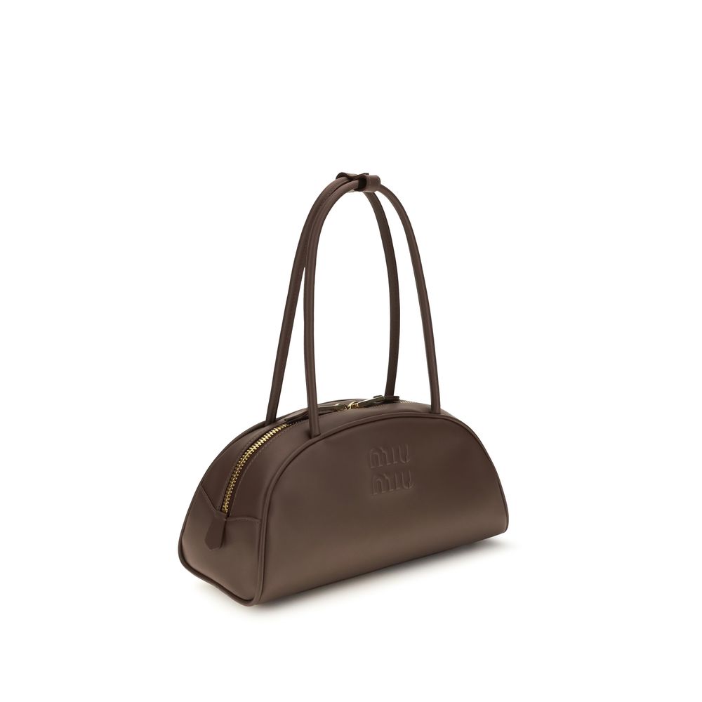 2026 New Arrival Miu Miu Brown Calf Leather Bos Taurus Handbag