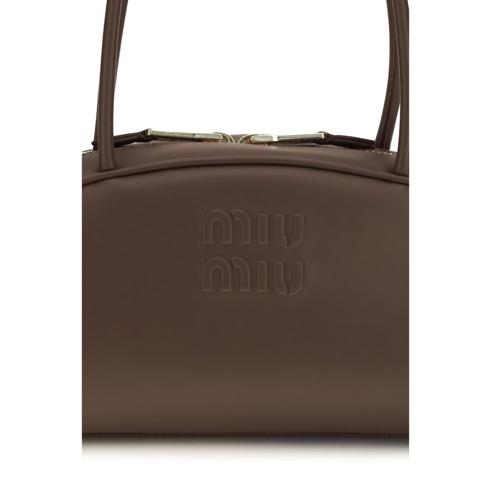 2026 New Arrival Miu Miu Brown Calf Leather Bos Taurus Handbag