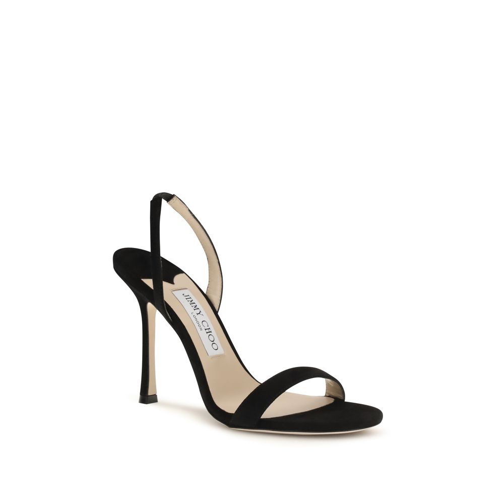 2026 New Arrival Jimmy Choo Black Calf Leather Bos Taurus Stiletto Heel Sandals