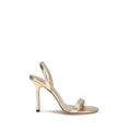 2026 New Arrival Jimmy Choo Gold Calf Leather Bos Taurus Stiletto Heel Sandals