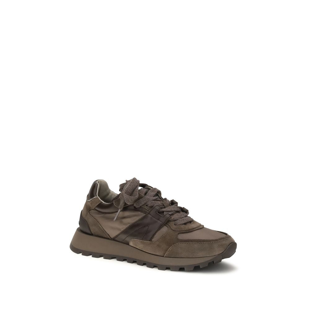 2026 New Arrival Brunello Cucinelli Brown Calf Leather Bos Taurus Athletic Sneakers