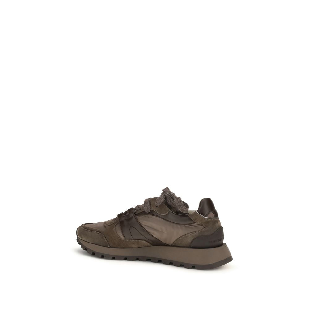 2026 New Arrival Brunello Cucinelli Brown Calf Leather Bos Taurus Athletic Sneakers