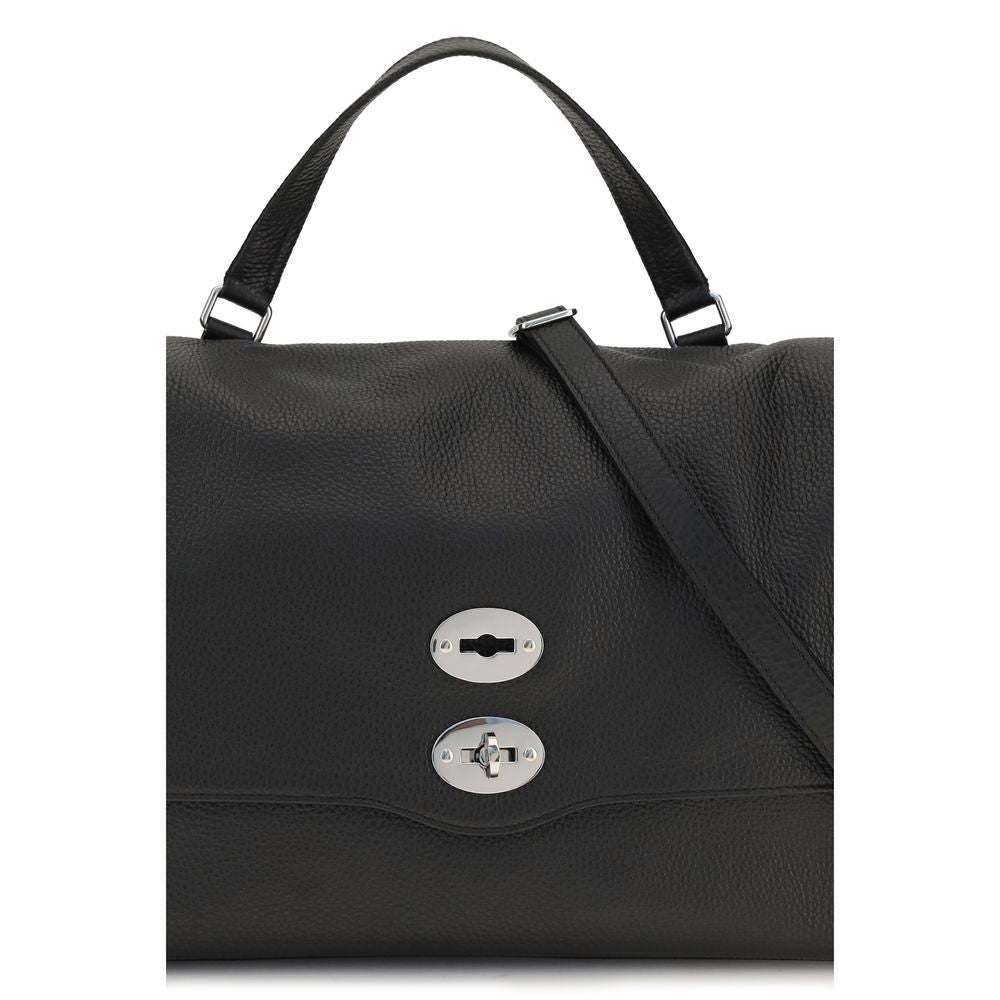 2026 New Arrival Zanellato Black Calf Leather Bos Taurus Shoulder Bag