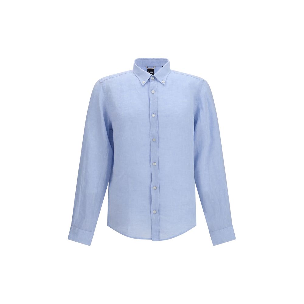 2026 New Arrival Hugo Boss Black Blue Linen Dress Shirt