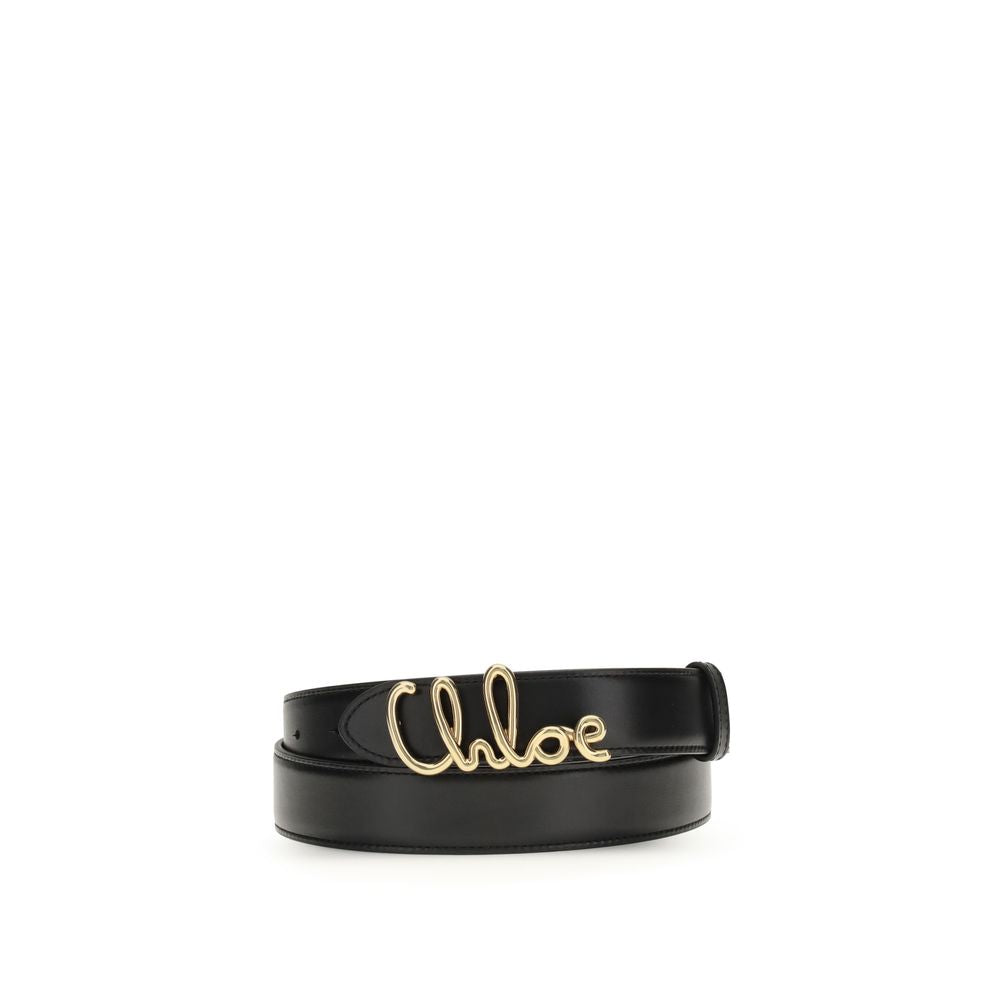 2026 New Arrival Chloé Black Calf Leather Bos Taurus Belt
