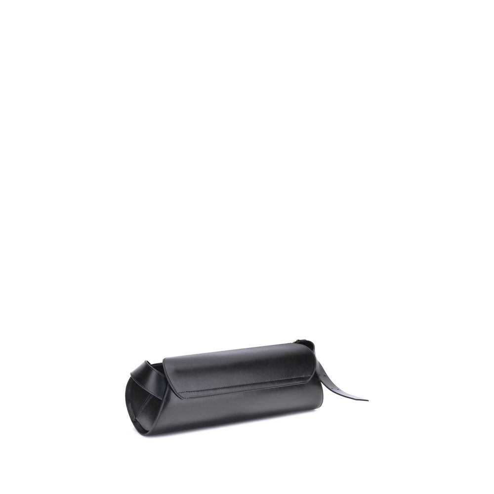 2026 New Arrival Jil Sander Black Calf Leather Bos Taurus Shoulder Bag