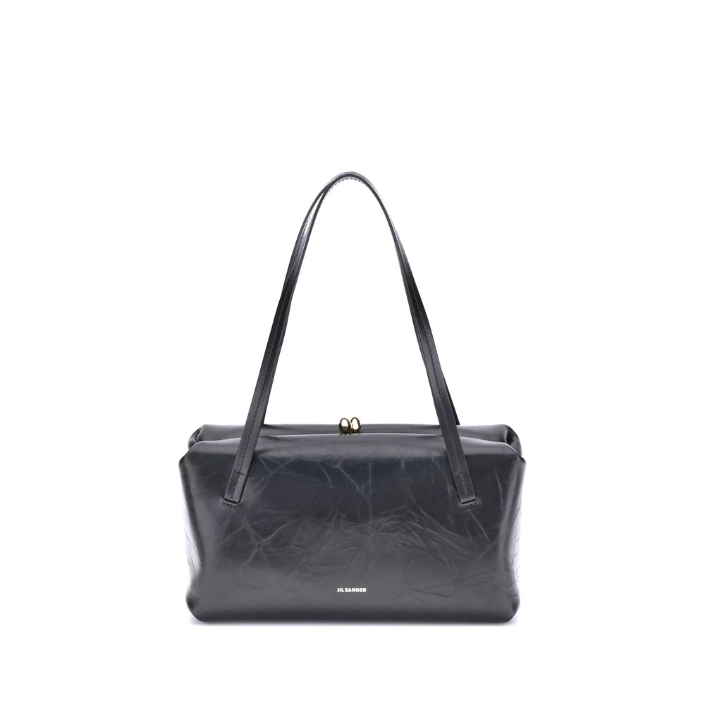 2026 New Arrival Jil Sander Black Calf Leather Bos Taurus Shoulder Bag