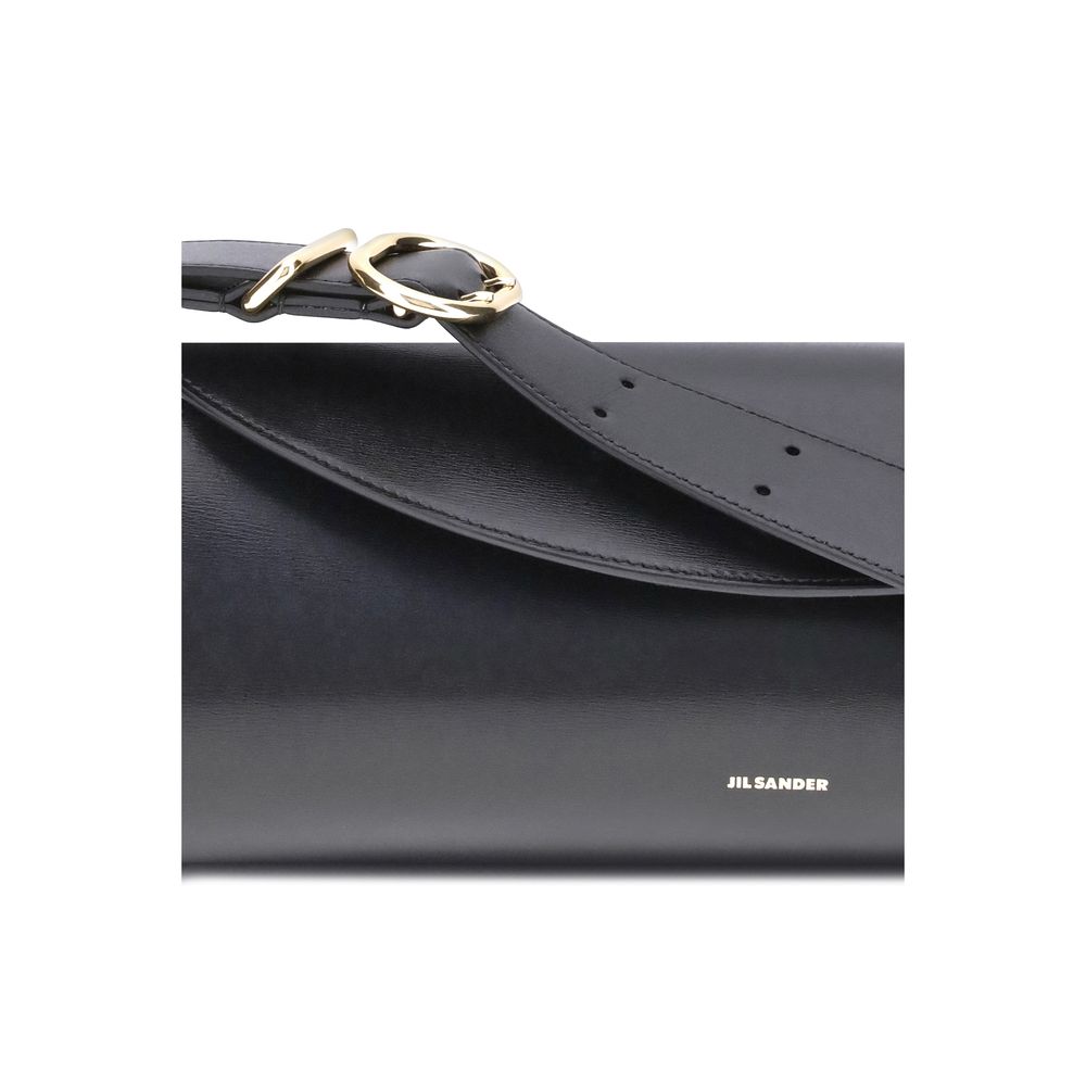2026 New Arrival Jil Sander Black Calf Leather Bos Taurus Shoulder Bag