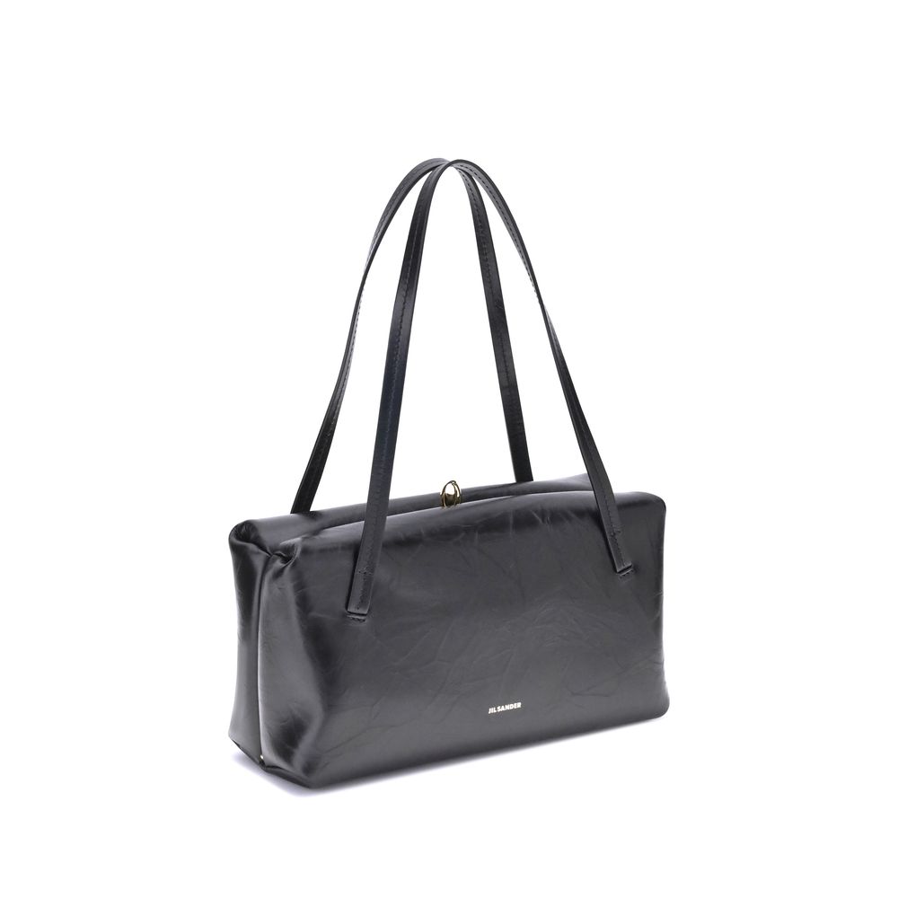 2026 New Arrival Jil Sander Black Calf Leather Bos Taurus Shoulder Bag