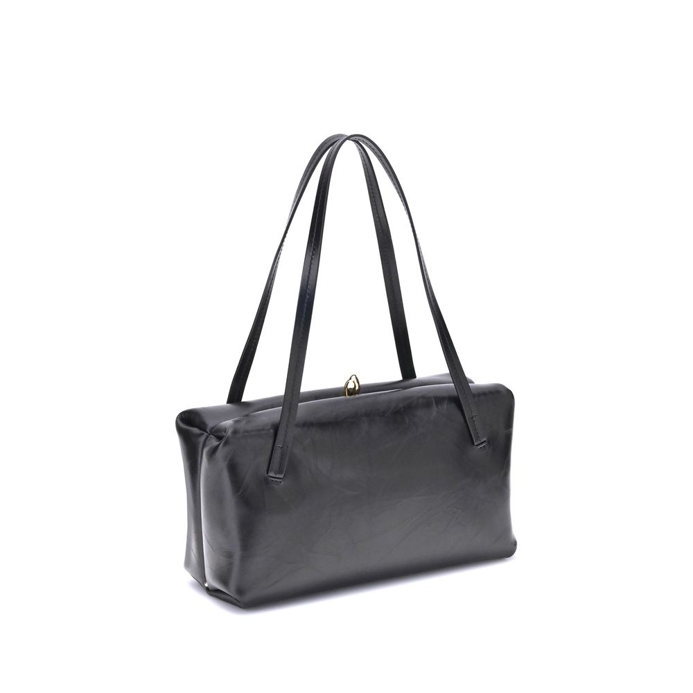 2026 New Arrival Jil Sander Black Calf Leather Bos Taurus Shoulder Bag