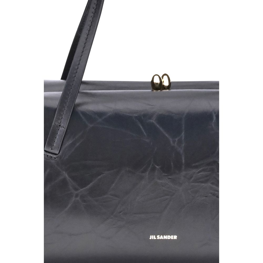 2026 New Arrival Jil Sander Black Calf Leather Bos Taurus Shoulder Bag