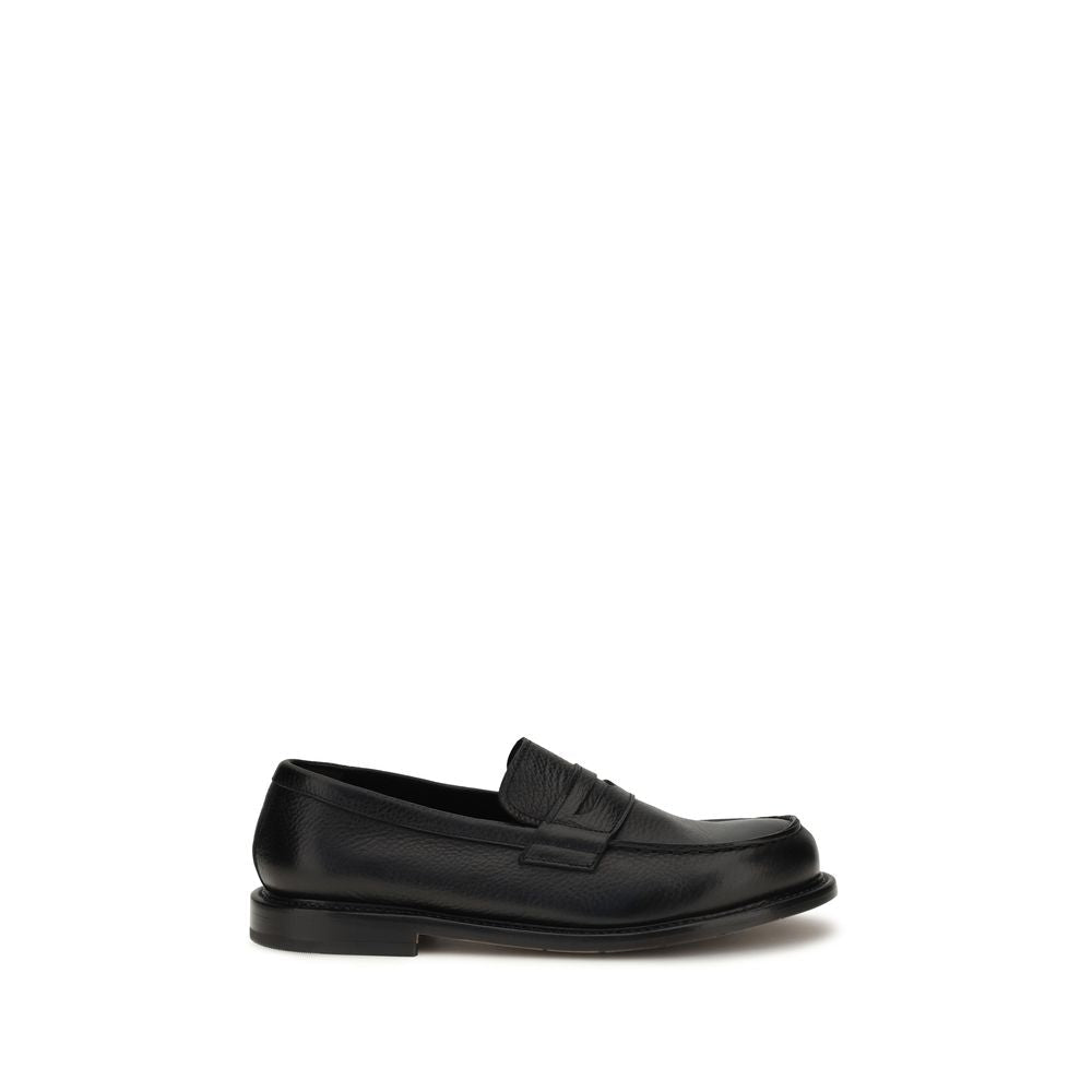2026 New Arrival Premiata Black Calf Leather Bos Taurus Slip-On Loafers