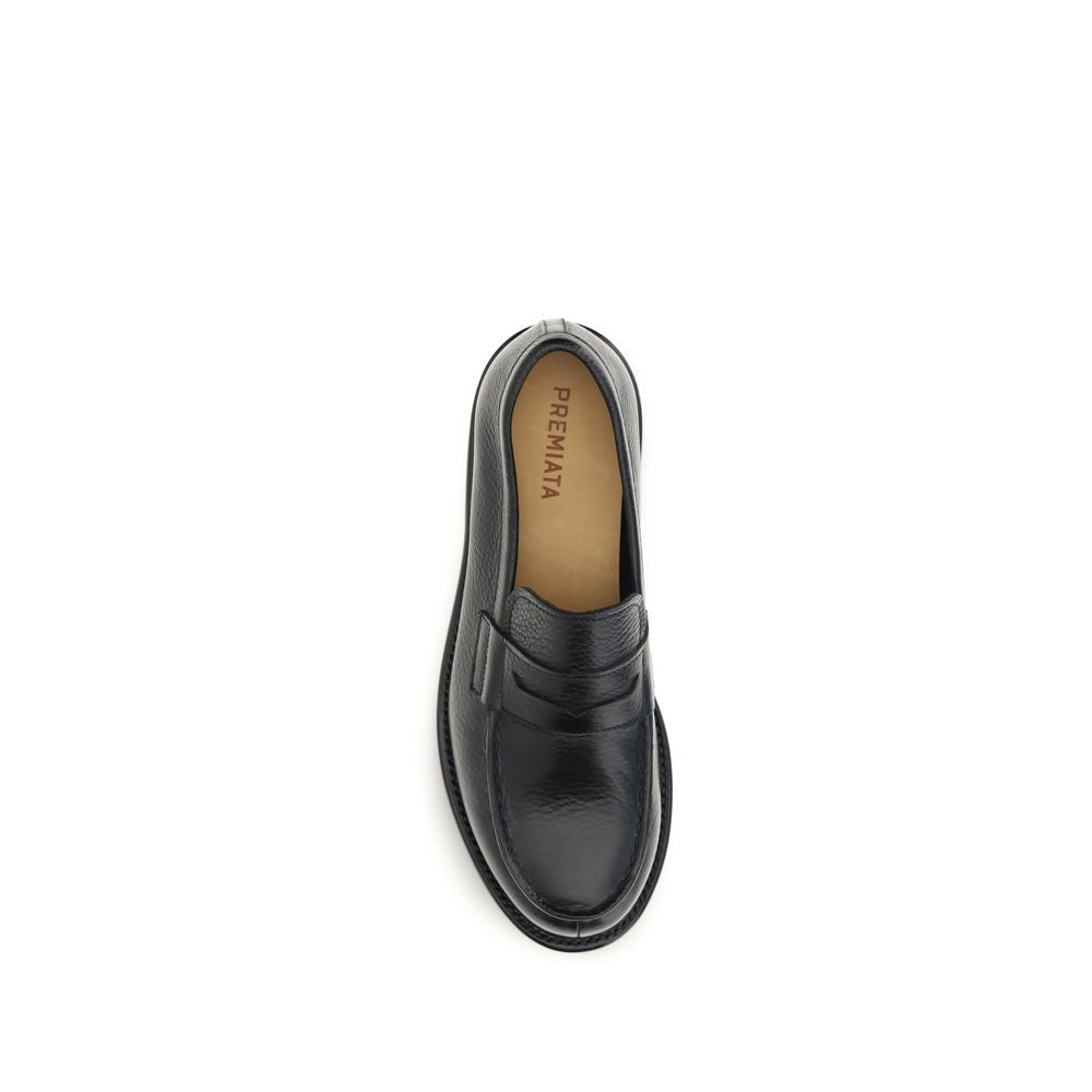 2026 New Arrival Premiata Black Calf Leather Bos Taurus Slip-On Loafers