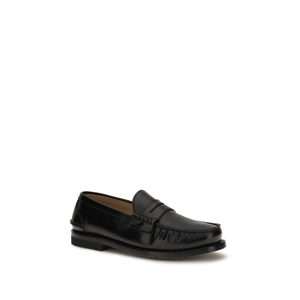 2026 New Arrival Premiata Black Calf Leather Bos Taurus Slip-On Loafers