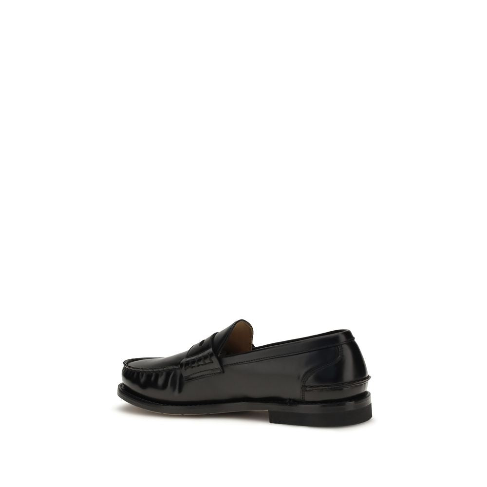 2026 New Arrival Premiata Black Calf Leather Bos Taurus Slip-On Loafers