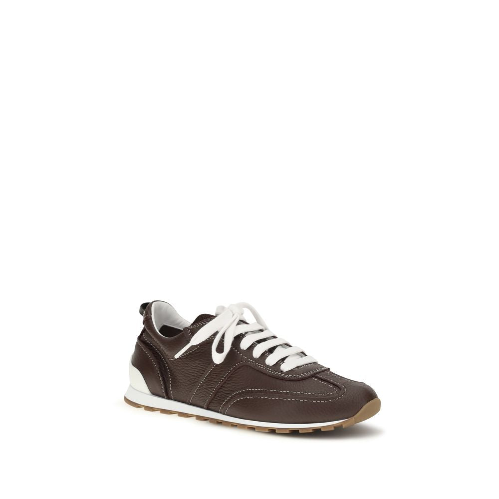 2026 New Arrival Brunello Cucinelli Brown Calf Leather Bos Taurus Athletic Sneakers