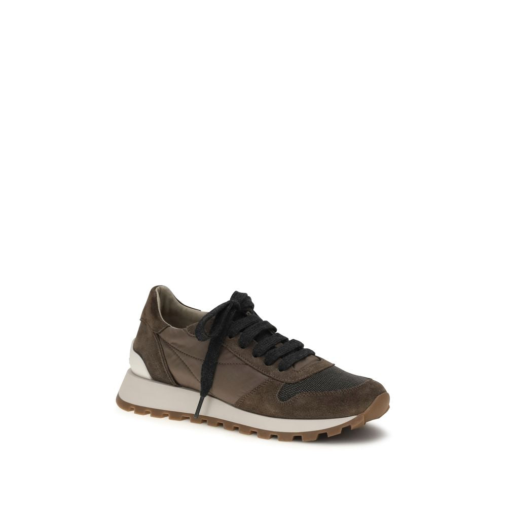 2026 New Arrival Brunello Cucinelli Brown Calf Leather Bos Taurus Athletic Sneakers