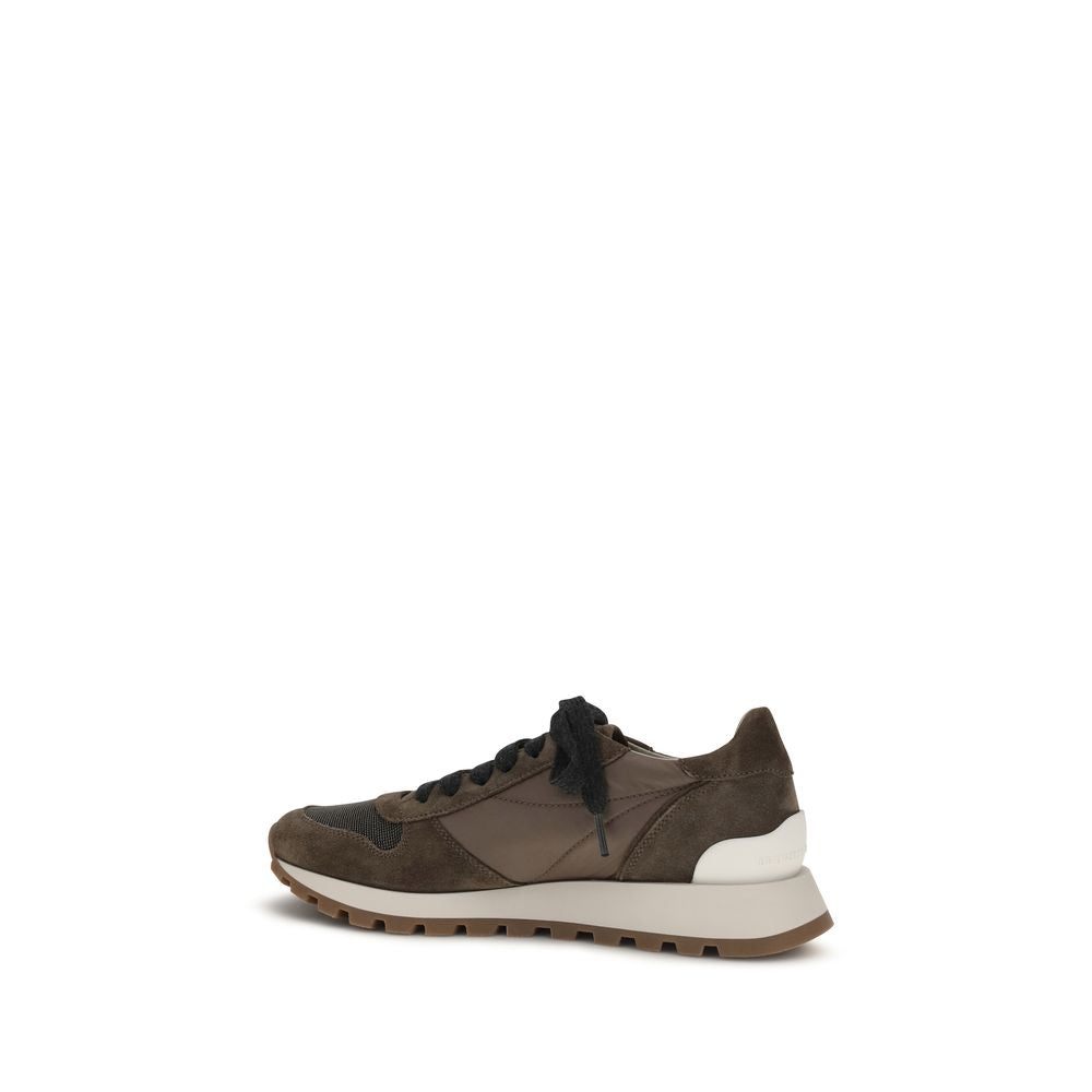 2026 New Arrival Brunello Cucinelli Brown Calf Leather Bos Taurus Athletic Sneakers