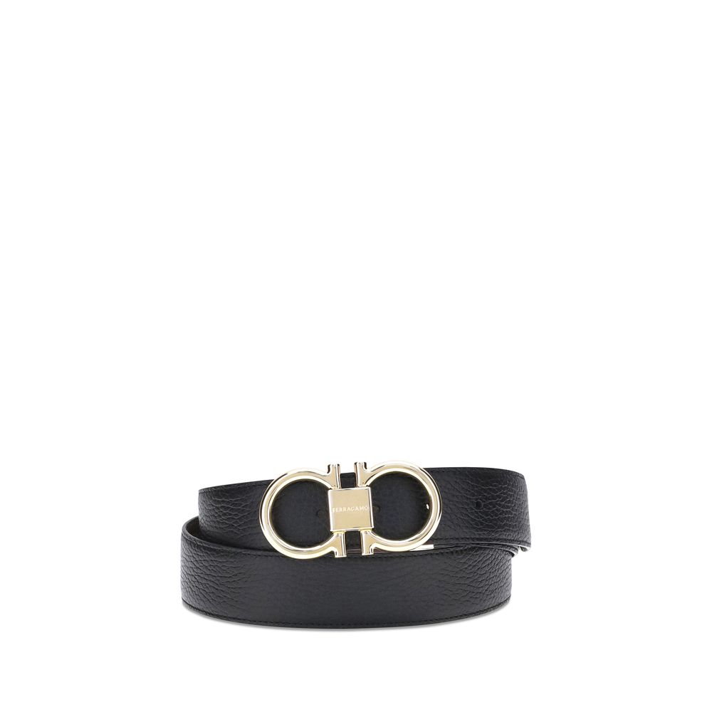 2026 New Arrival Ferragamo Black Calf Leather Bos Taurus Regular Belt