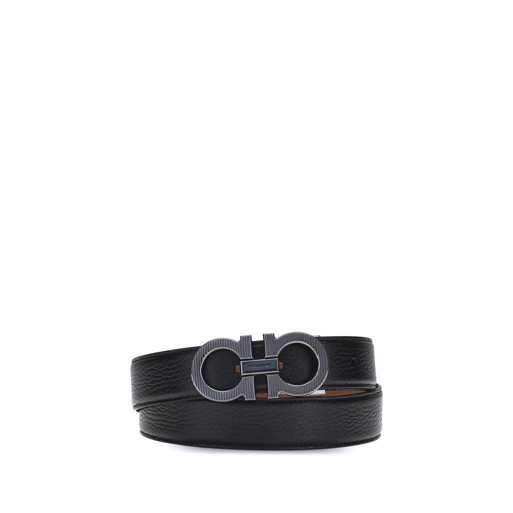 2026 New Arrival Ferragamo Black Calf Leather Bos Taurus Regular Belt