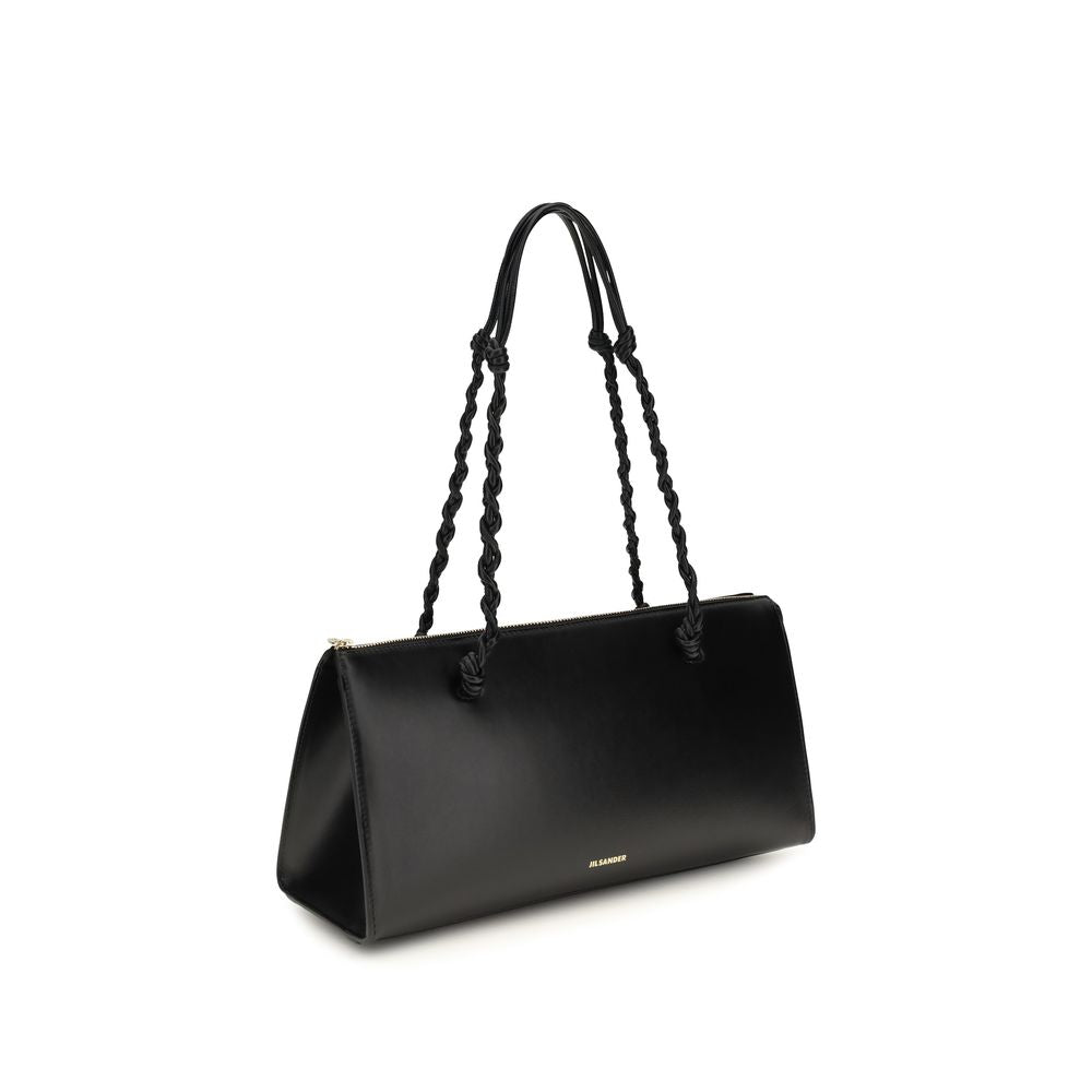 2026 New Arrival Jil Sander Black Calf Leather Bos Taurus Handbag