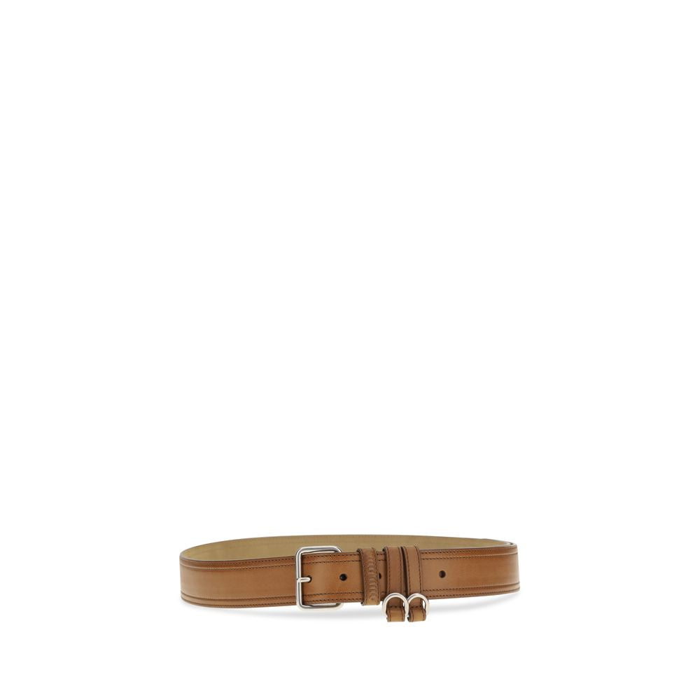 2026 New Arrival Miu Miu Brown Calf Leather Bos Taurus Regular Belt